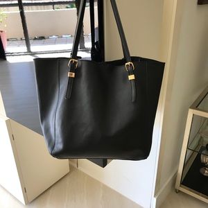 David Jones tote. Black vegan leather.